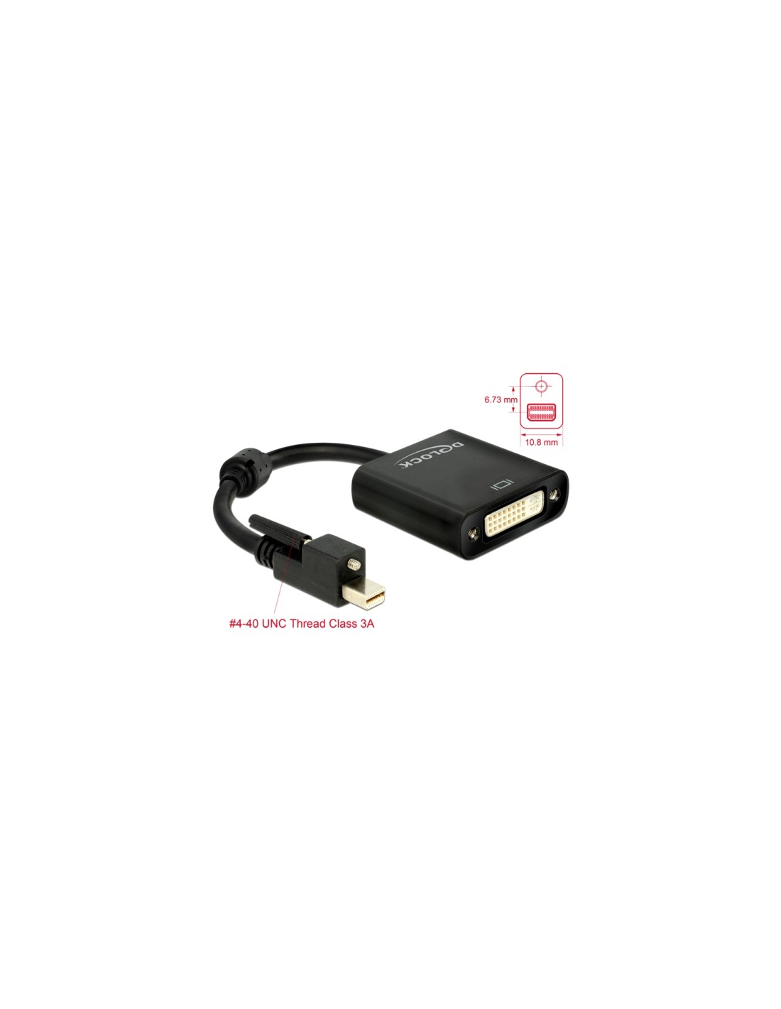 DeLOCK Adaptador de cable de vÍ­deo 0,25 m Mini DisplayPort, DVI-I Negro
