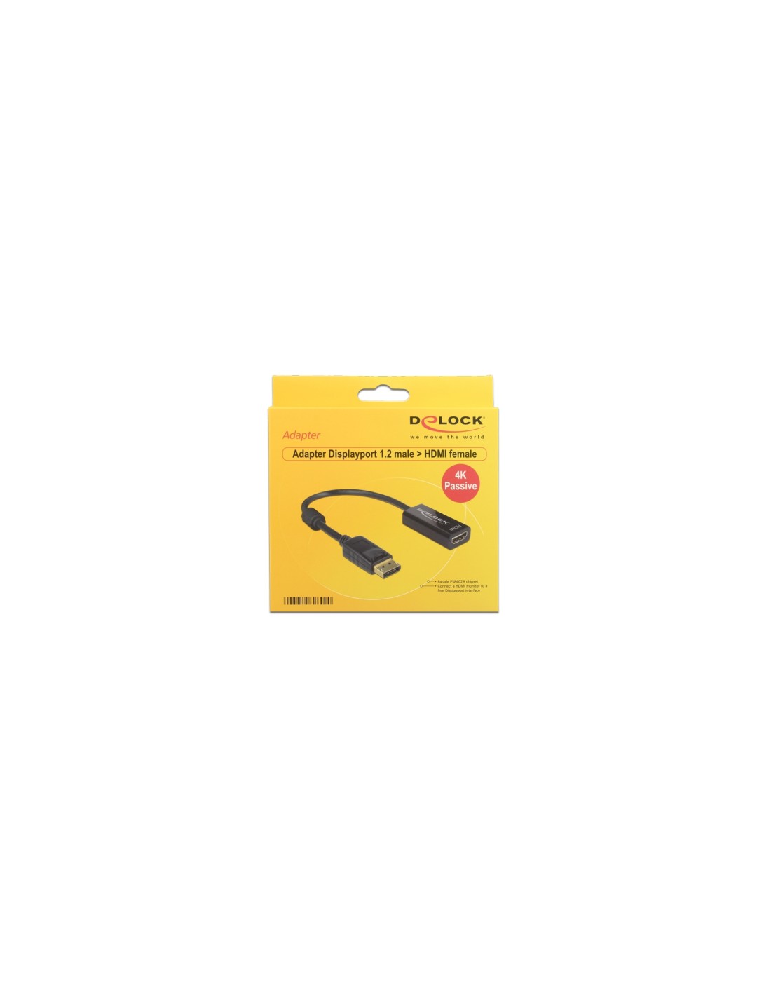 DeLOCK Adaptador de cable de vÍ­deo 0,2 m DisplayPort, HDMI Negro
