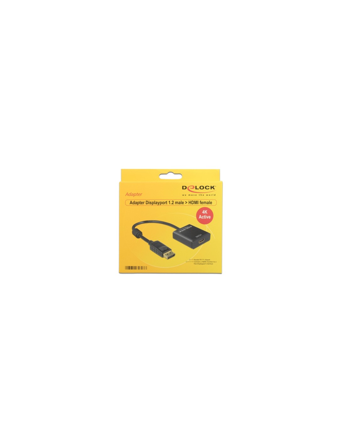 DeLOCK cable gender changer DisplayPort 1.2 HDMI Negro