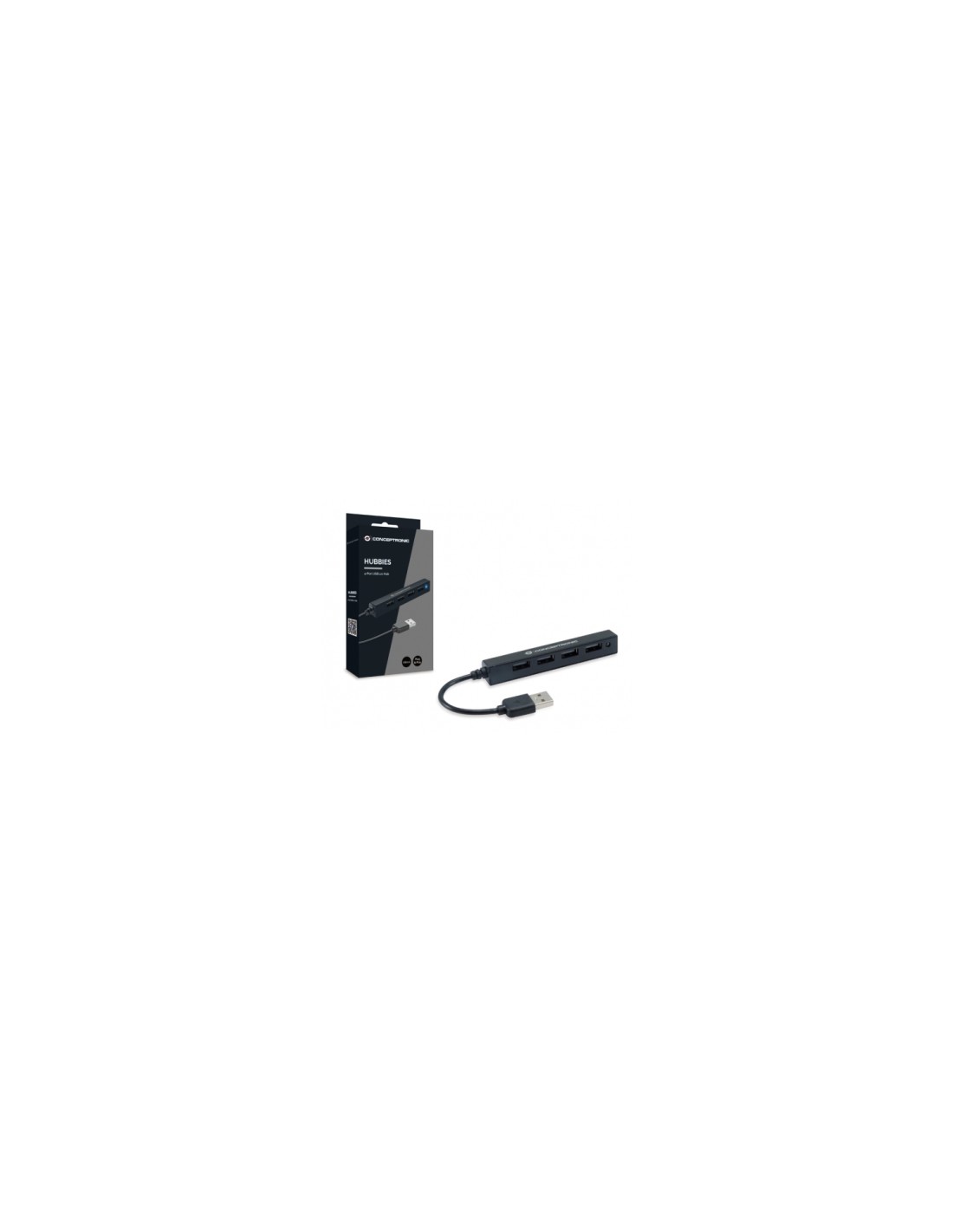 Hub conceptronic usb 2.0 4 puertos 480 mbit/s negro HUBBIES05B