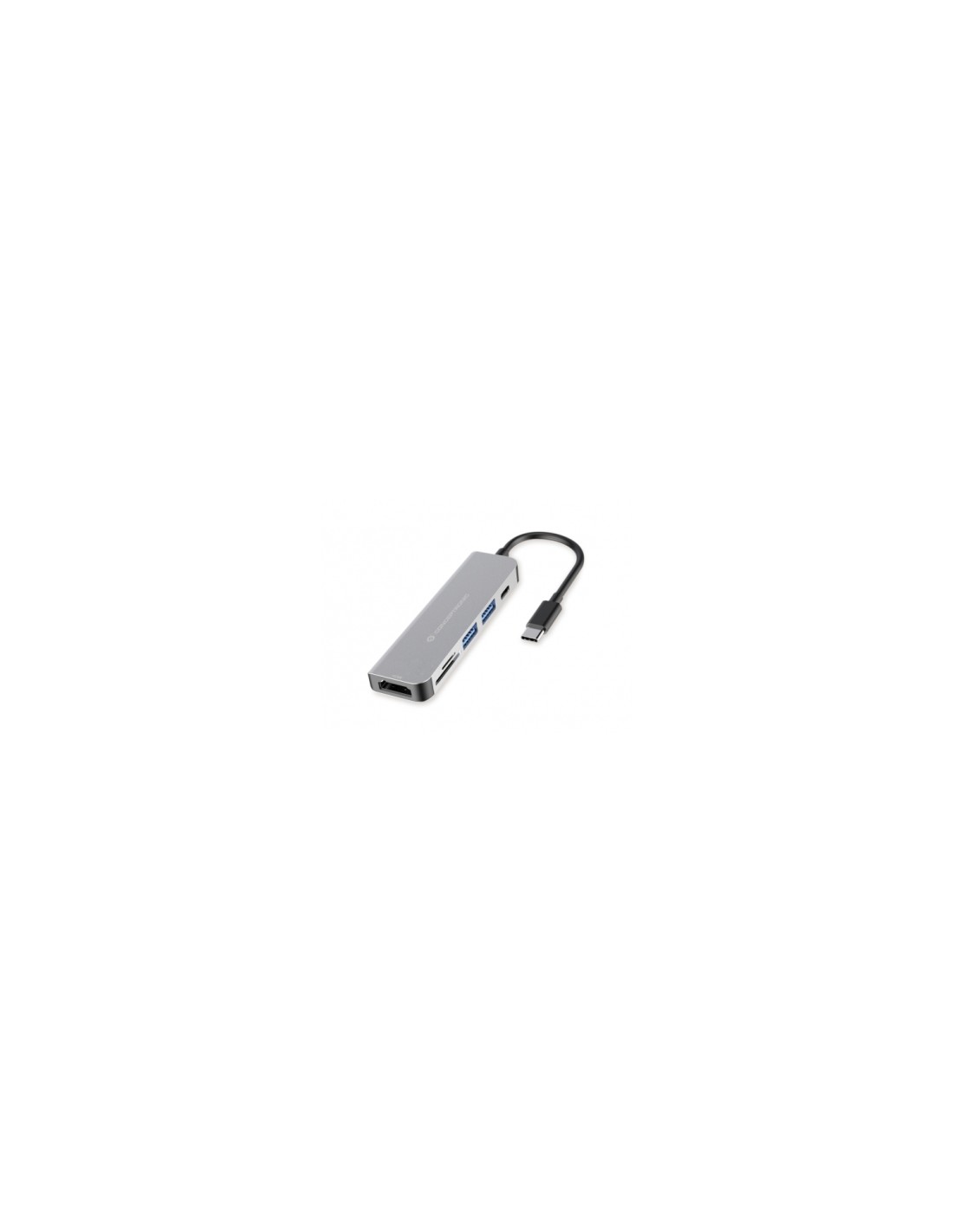 Conceptronic HUB de interfaz USB 3.2 Gen 1 (3.1 Gen 1) Type-C 5000 Mbit/s Aluminio