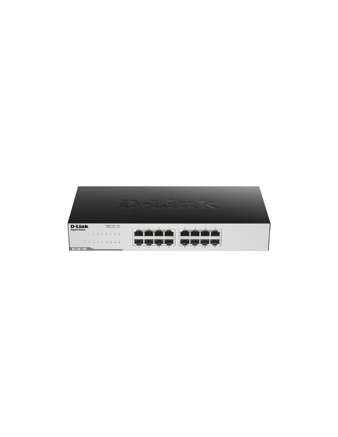 D-Link GO-SW-16G No administrado L2 Gigabit Ethernet (10/100/1000) 1U Negro