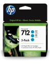 Hp 712 pack 3 cartucho de tinta original cian