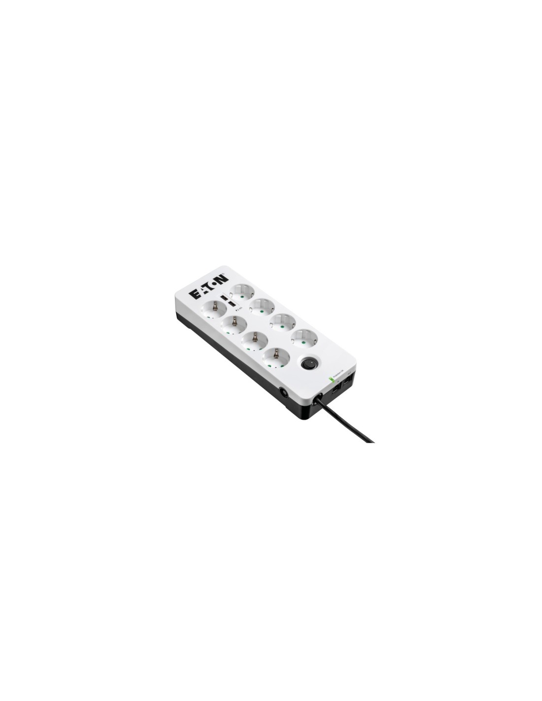 Eaton PB8TUD limitador de tensión 8 salidas AC 220 - 250 V 1,5 m Negro, Blanco