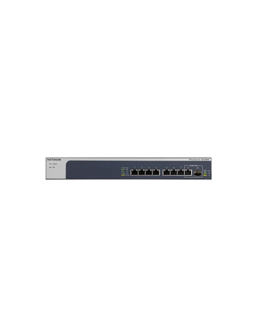 Netgear XS508M No administrado 10G Ethernet (100/1000/10000) Gris, Plata