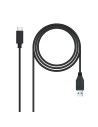 Nanocable Cable USB 3.1 Gen2 10Gbps 3A, tipo USB-C/M-A/M, Negro