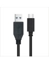 Nanocable Cable USB 3.1 Gen2 10Gbps 3A, tipo USB-C/M-A/M, Negro