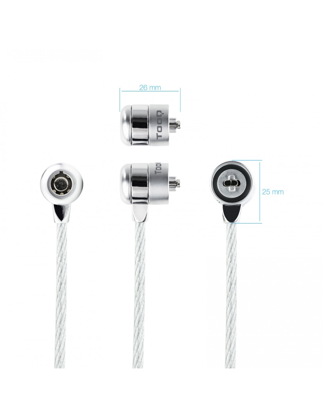 TOOQ cable antirrobo (1,5") Plata