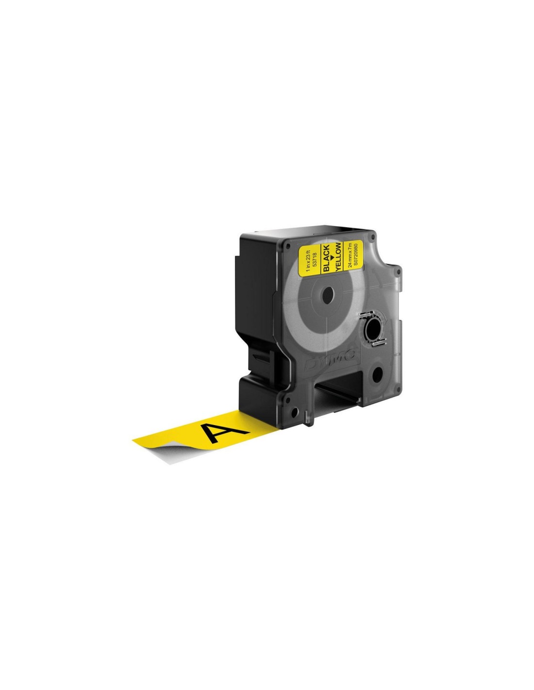 Dymo D1 Etiquetas estandar negro sobre amarillo 24mm x 7m poliester