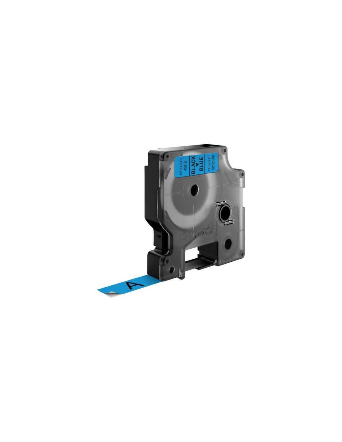 Dymo D1 Etiquetas estandar negro sobre azul 12mm x 7m poliester