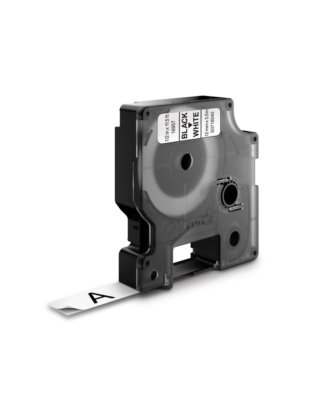 Dymo D1 Cinta para rotuladora negro sobre blanco 12mm x 5.5m etiquetas durables