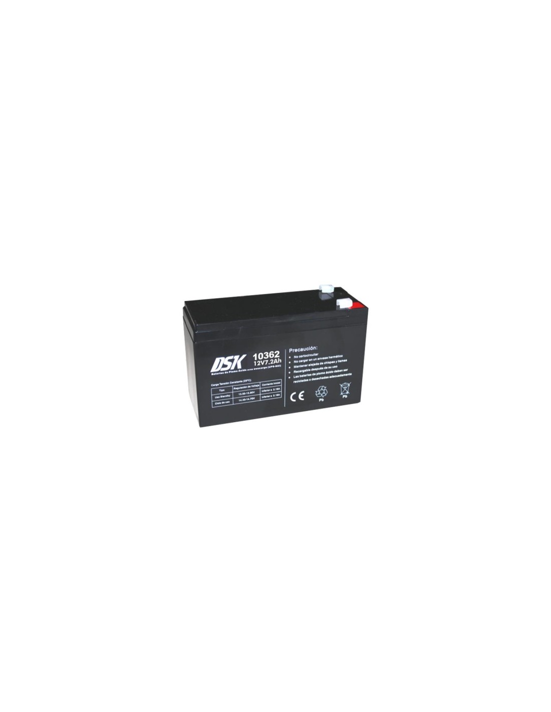 DSK bateria de plomo acido de alta descarga ups sai 12v 7.2ah negro