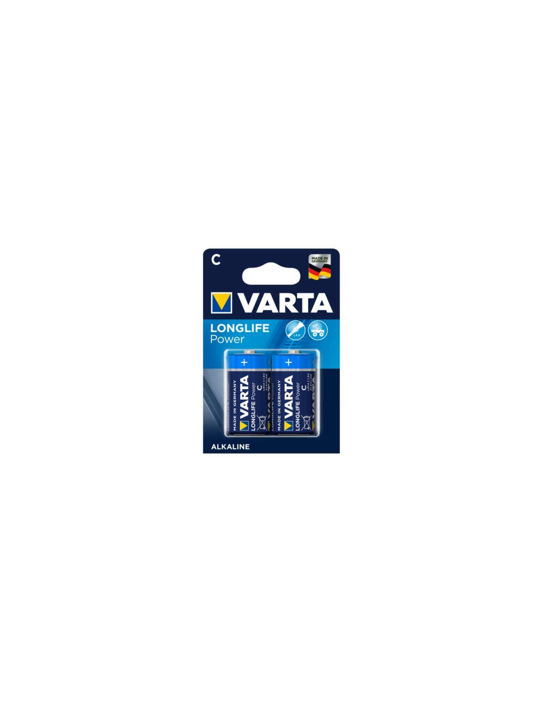 Varta blister 2 pilas alcalinas LR14C longlife power azul plata