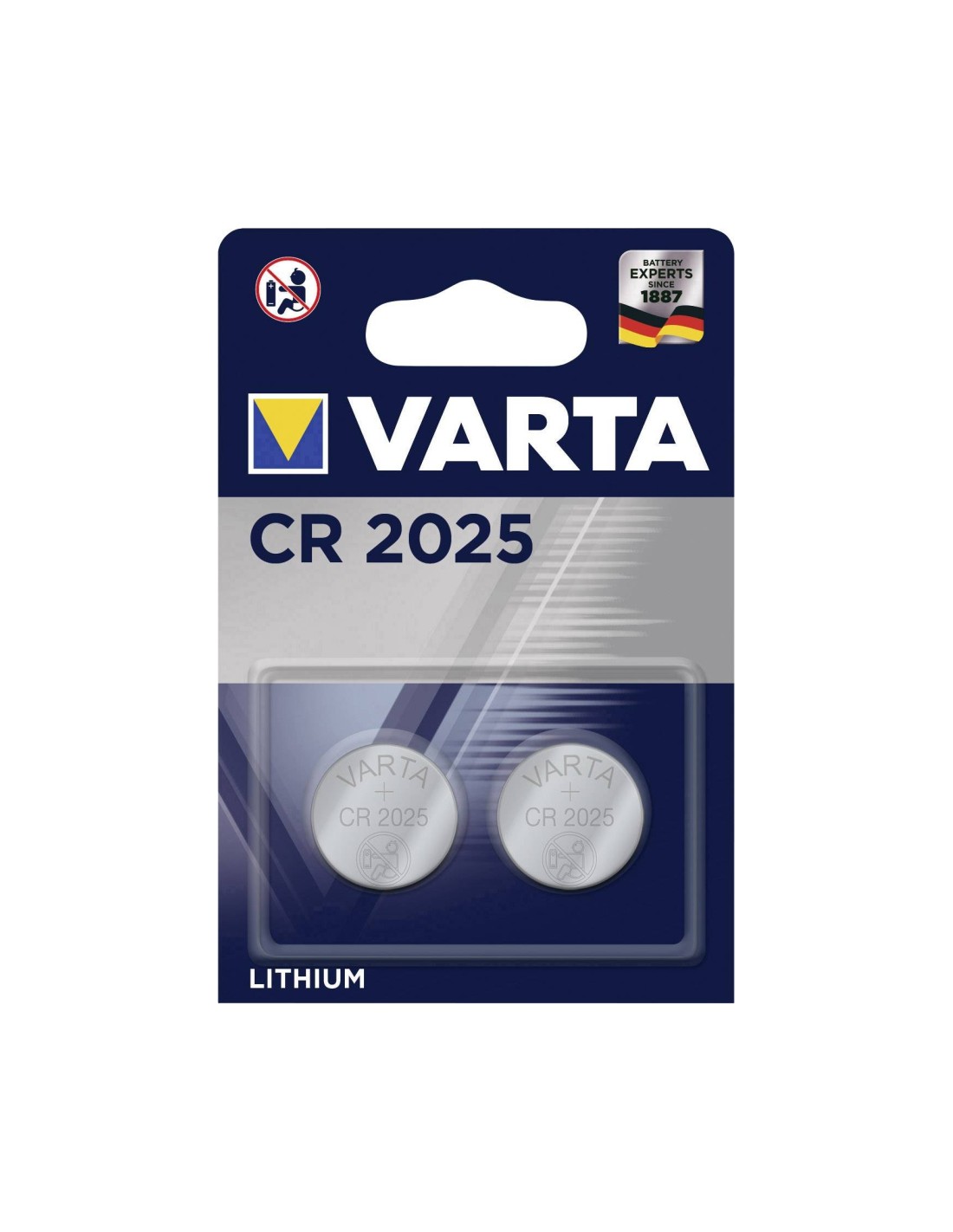 Varta blister 2 pilas boton CR2025 litio 3v