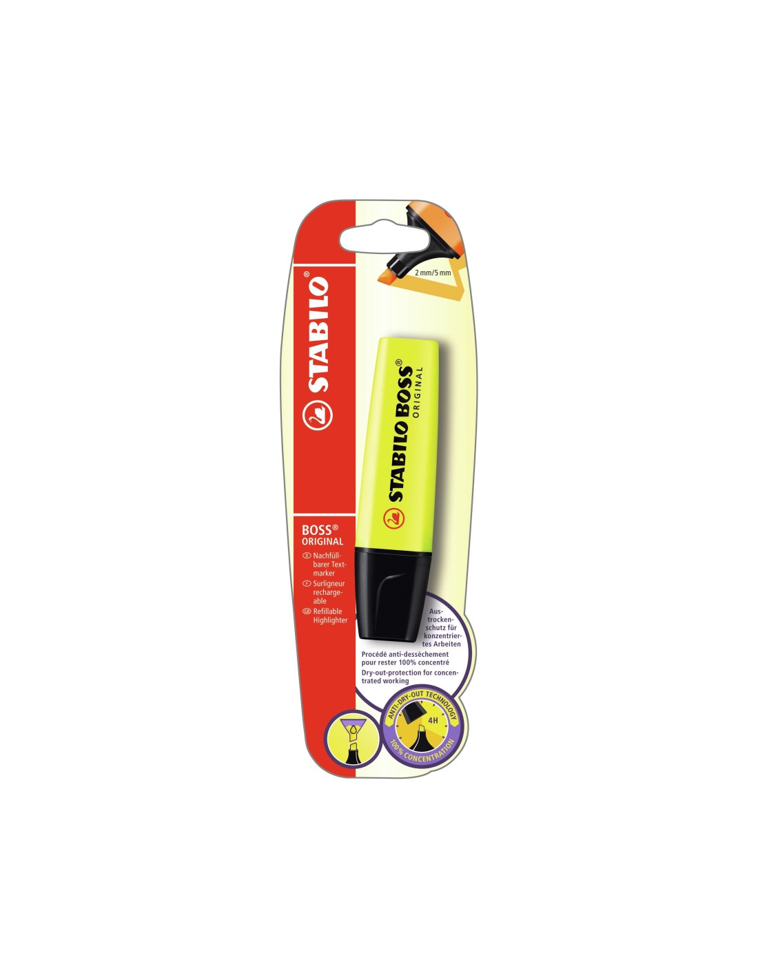 Stabilo Boss Rotulador Punta de cincel Amarillo