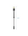 Aisens Adaptador Jack 3.5 4pines Hembra a 2xjack 3.5 3pines Macho 0.25m negro