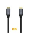 AISENS Cable HDMI V2.1 Ultra Alta Velocidad / HEC 8k@60Hz 48Gbps, A/M-A/M, 0,5 m Gris/Negro