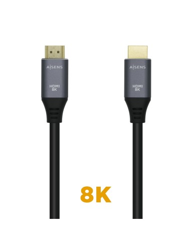 Aisens Cable Hdmi estandar V2.1 ultra alta velocidad macho a macho 3m gris negro