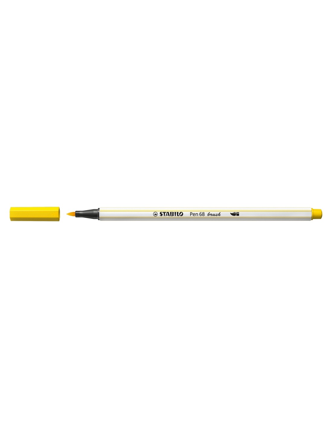 Stabilo Pen 68 brush Rotulador medio punta de pincel amarillo