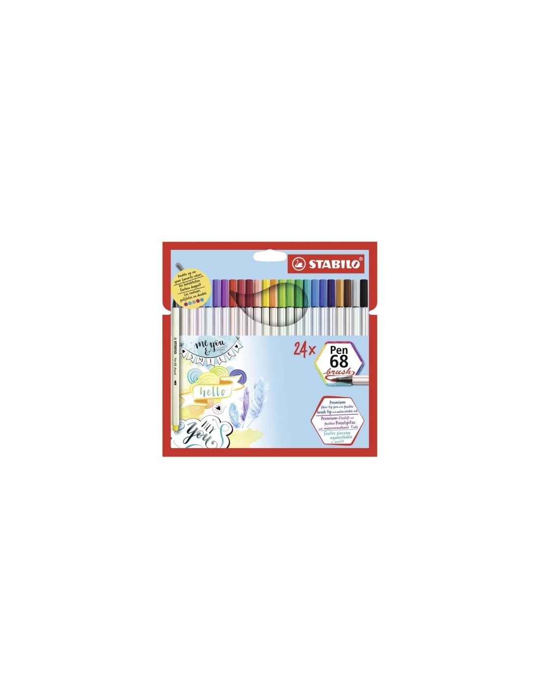 STABILO Pen 68 brush rotulador Multicolor 24 pieza(s)