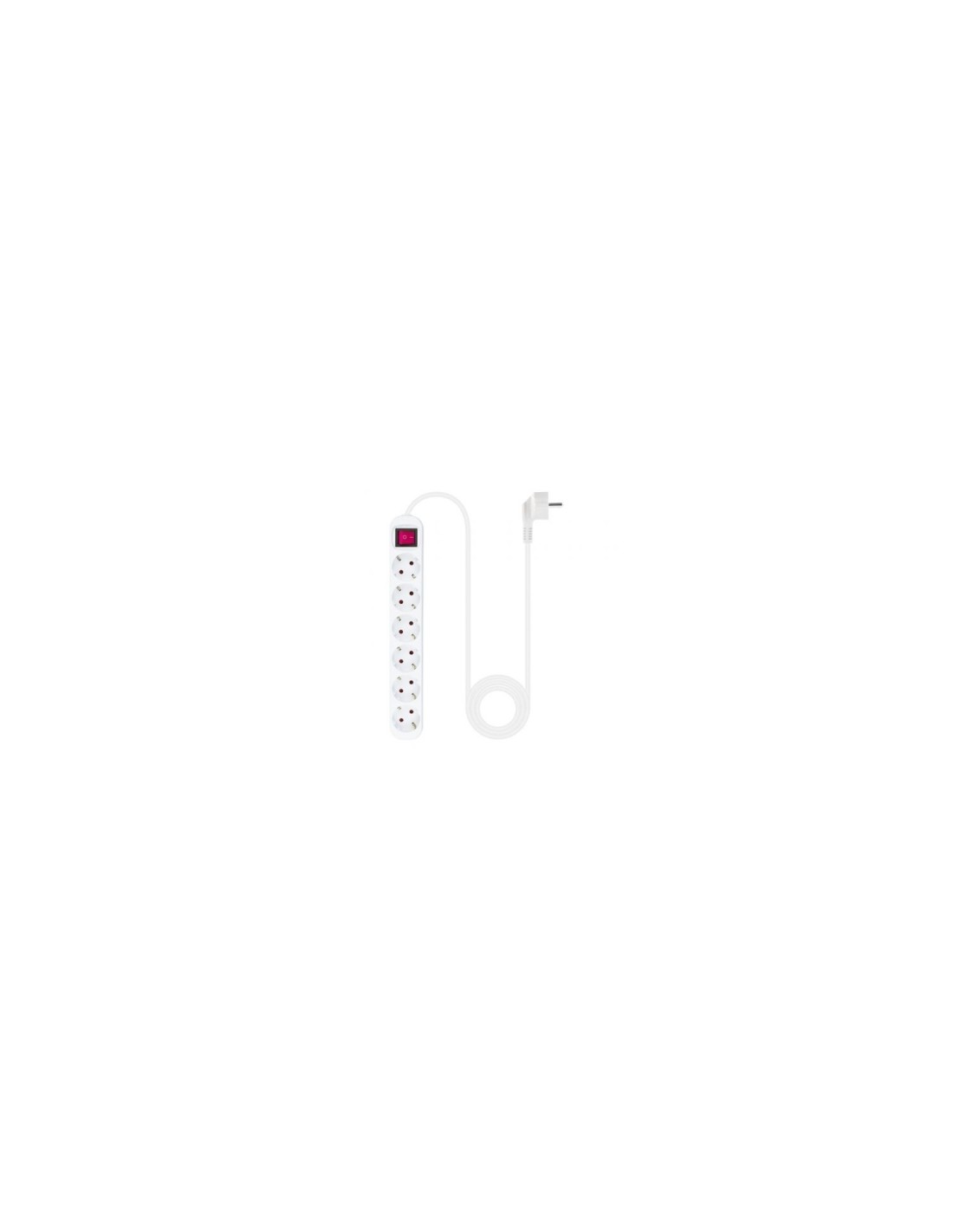 Nanocable Regleta con interruptor 6 tomas de corriente blanca