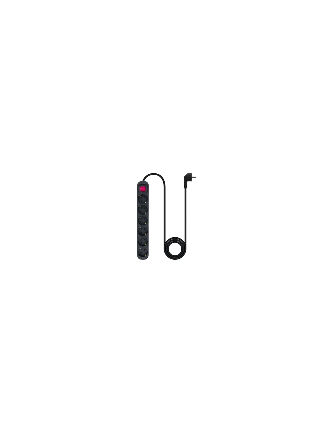 Nanocable Regleta con interruptor 6 tomas de corriente negro