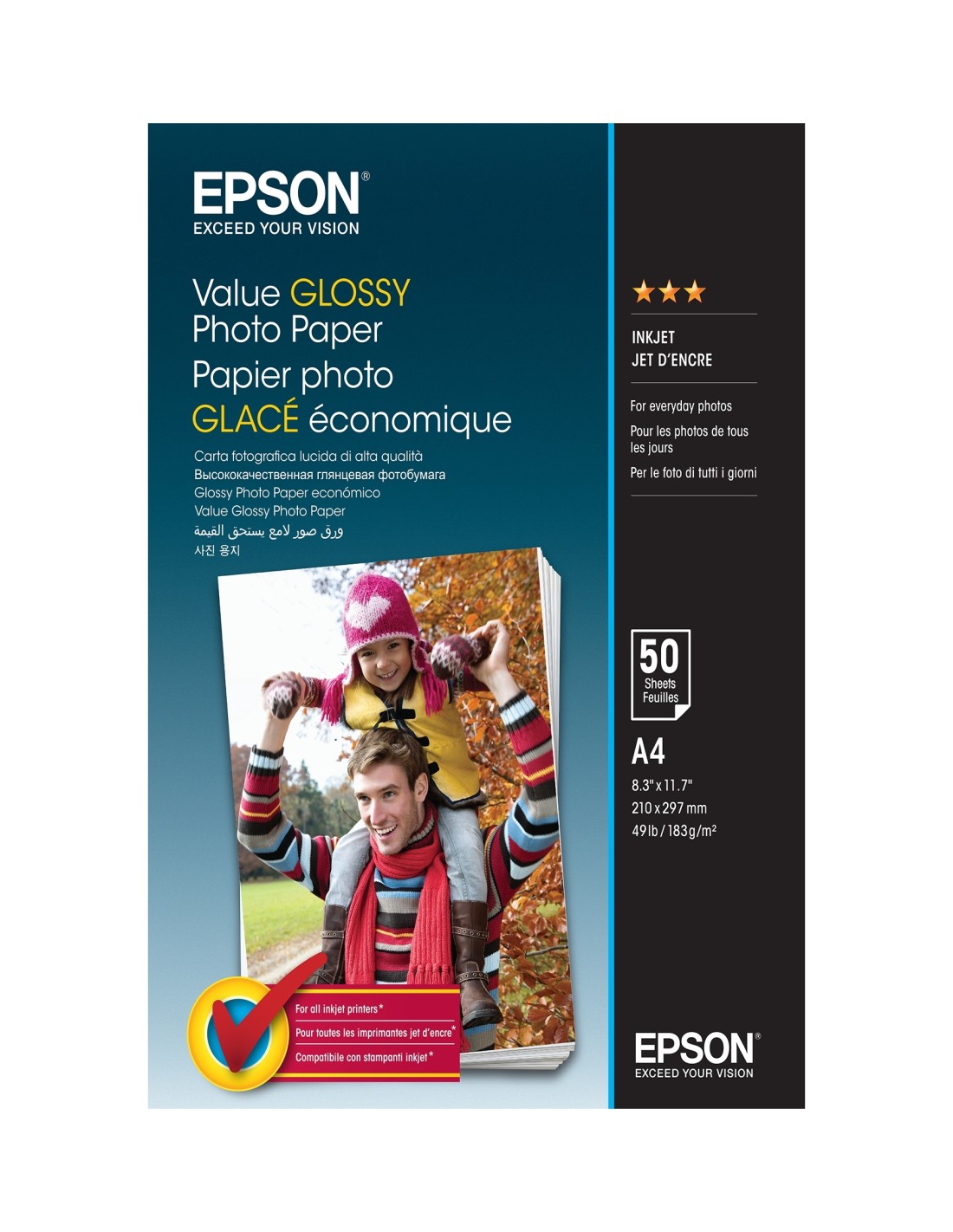 Epson Value Glossy Papel fotografico A4 50 Hojas