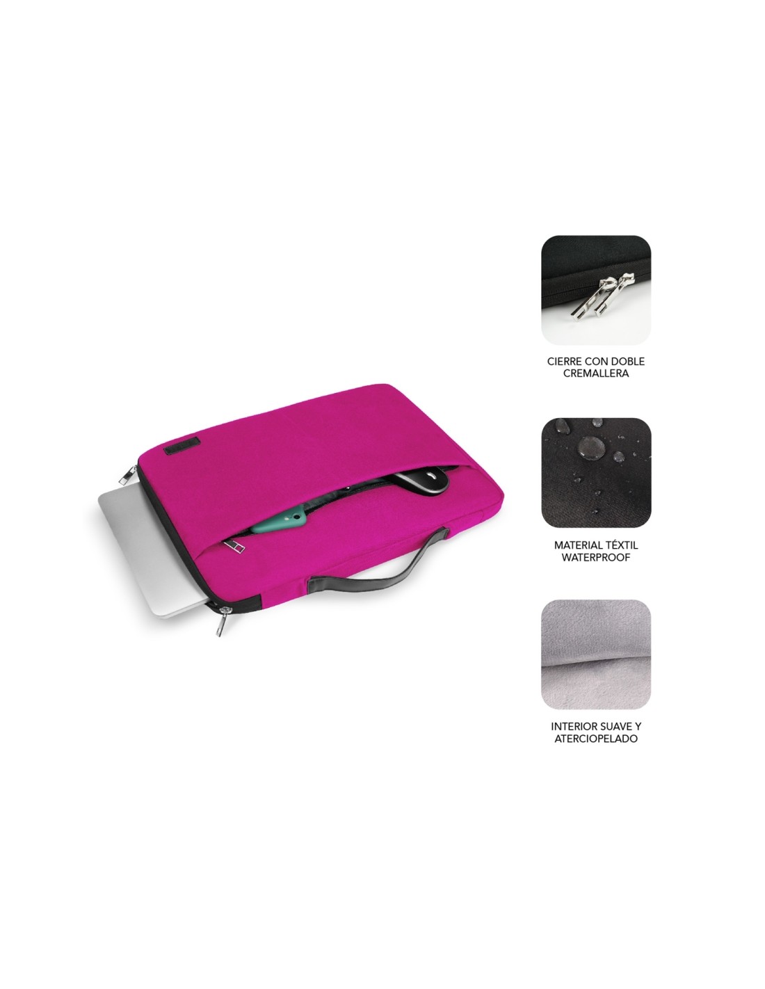 Subblim Funda ordenador elegant laptop sleeve 14P poliester Rosa