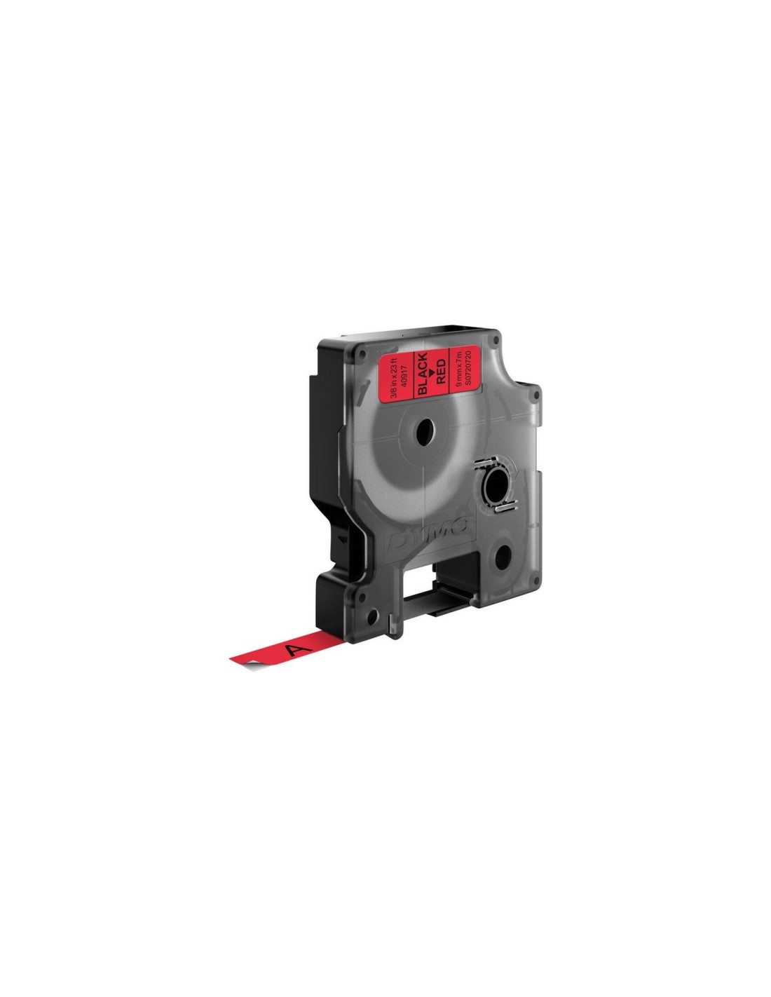 DYMO D1 - Etiquetas estándar - Negro sobre rojo - 9mm x 7m