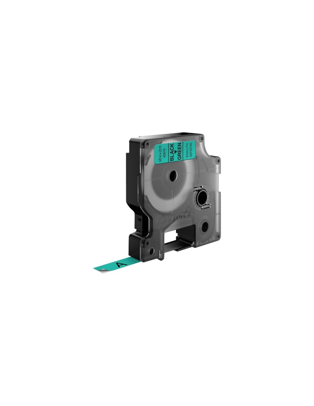 DYMO D1 - Etiquetas estándar - Negro sobre verde - 9mm x 7m