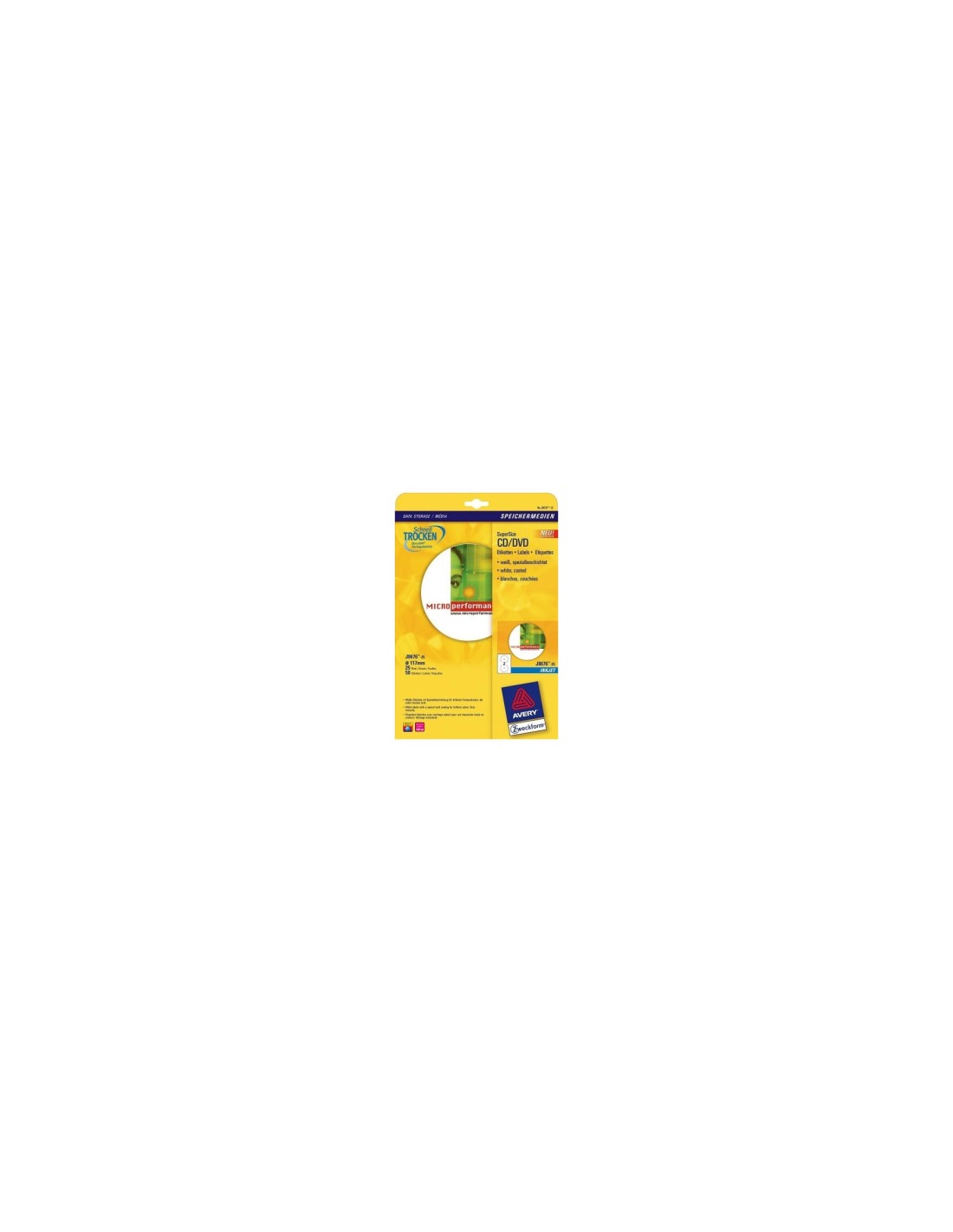 Avery J8676-25 etiqueta de impresora Blanco