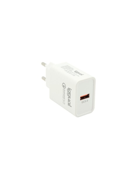 iggual Cargador pared usb 2.0 carga rapida QC3.0 18w blanco