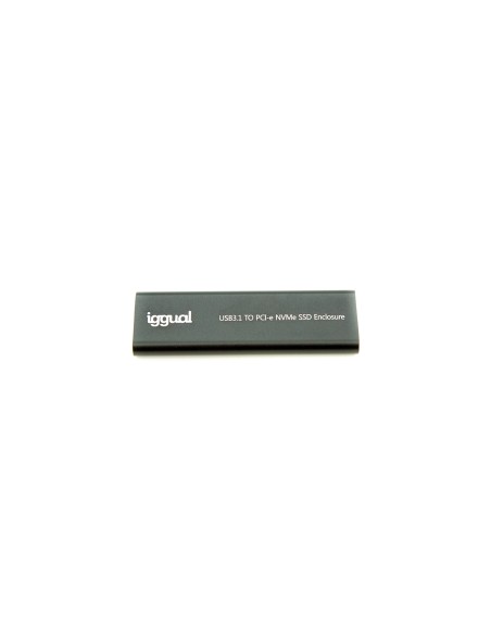 iggual Caja externa para ssd usb 3.2 gen 2 M.2 nvme/sata aluminio negro