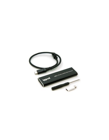 iggual Caja externa para ssd usb 3.2 gen 2 M.2 nvme/sata aluminio negro