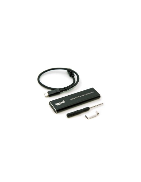 iggual Caja externa para ssd usb 3.2 gen 2 M.2 nvme/sata aluminio negro