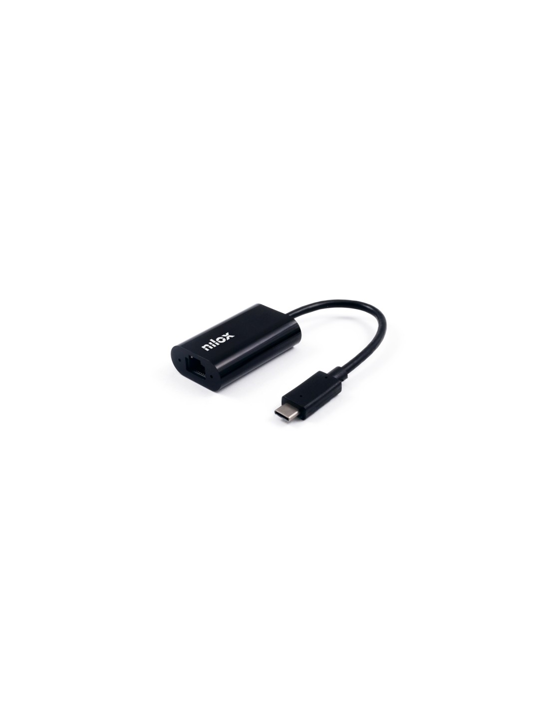 Nilox Adaptador de red USB-C/RJ45 GIGABIT 1000 Mbit/s Negro