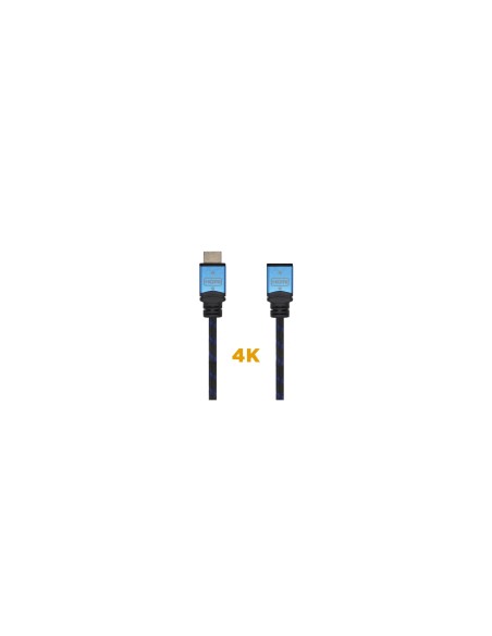 Aisens Cable Hdmi V2.0 prolongador premium alta velocidad macho a hembra negro azul