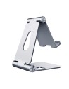 AISENS Soporte De Sobremesa Tamaño M Ajustable (2 Pivotes) Para Movil / Tablet, Plata