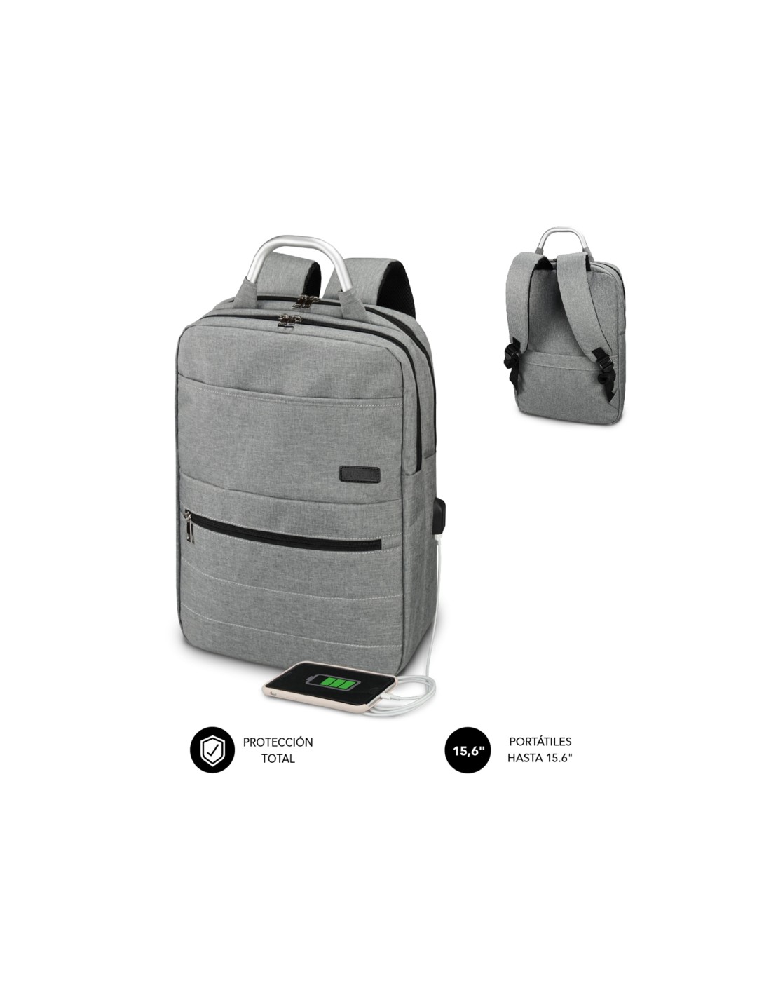 SUBBLIM MOCHILA ELITE AIRPADDING 15.6'' GREY