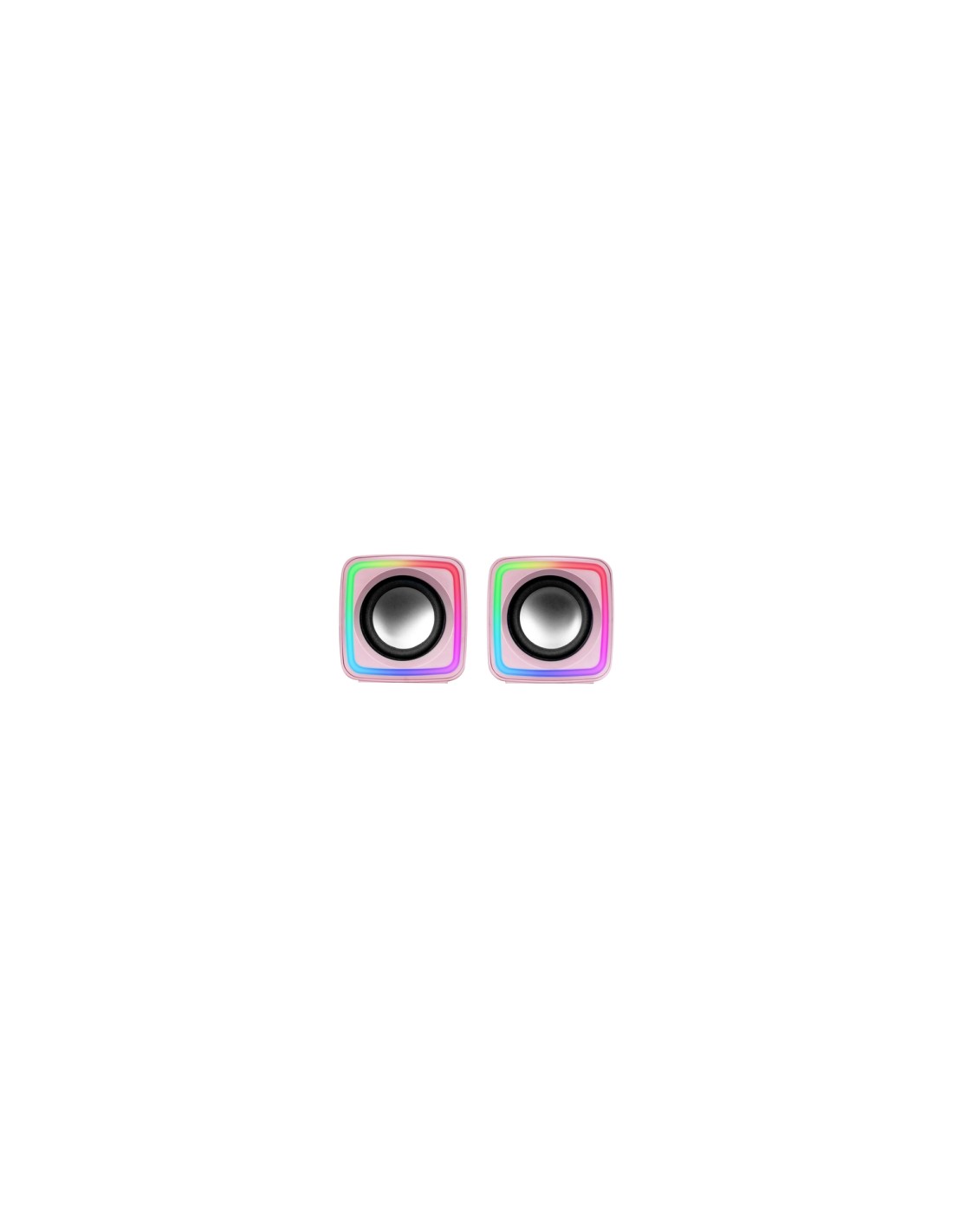 Mars Gaming MSCUBEP Rosa Altavoces Gaming RGB Compactos Procesador Sonido DSP 8W