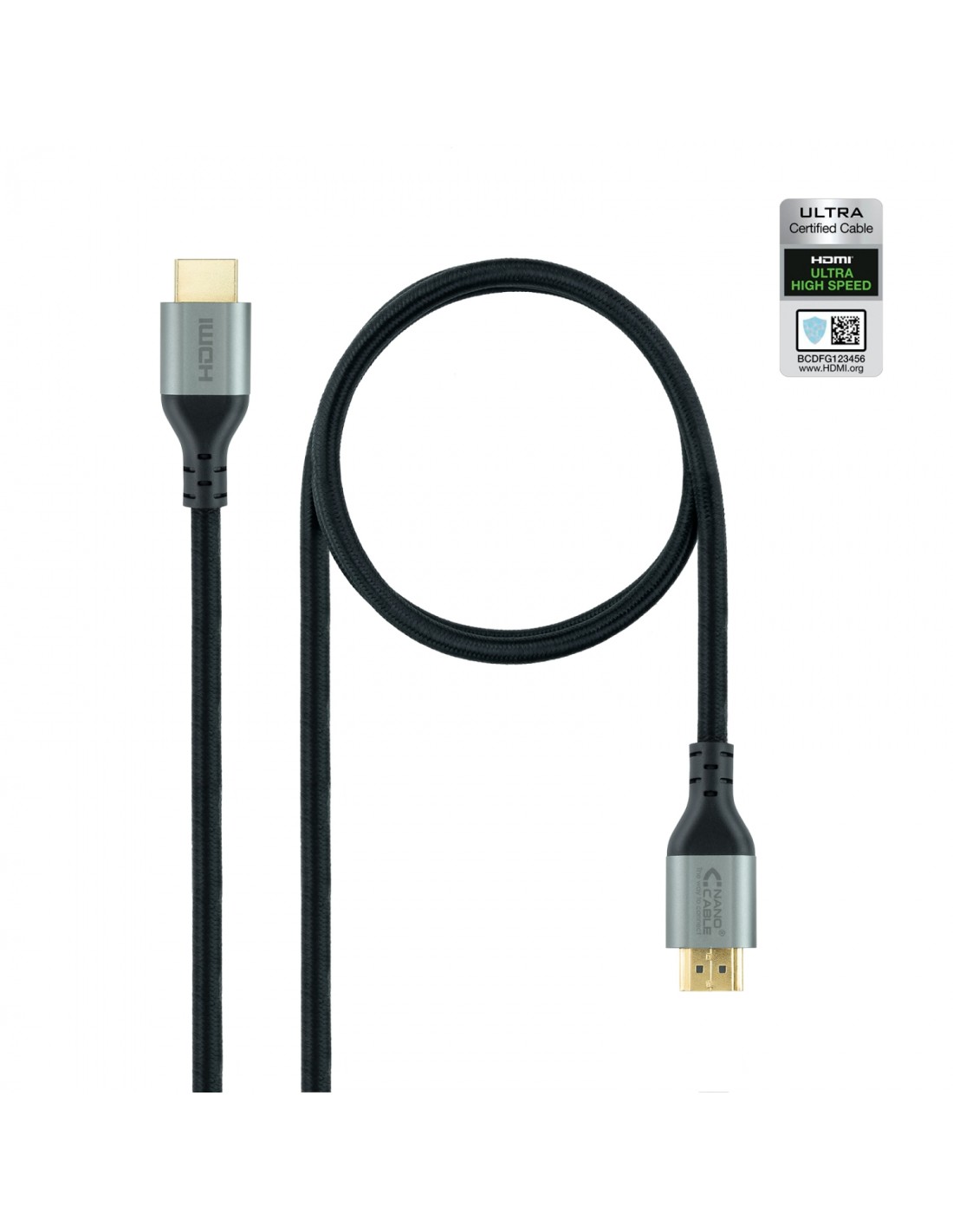 Nanocable Cable HDMI 2.1 Certificado ULTRA HIGH SPEED A/M-A/M, Negro, 2 m