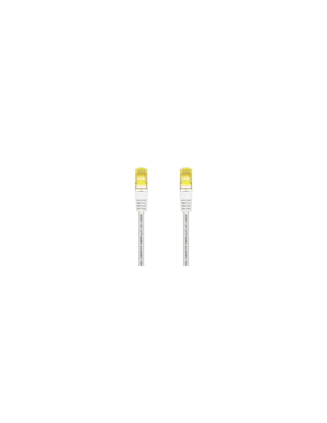 AISENS Cable De Red Latiguillo RJ45 LSZH Cat.7 600 MHz S/FTP PIMF AWG26, Blanco, 0.5 m