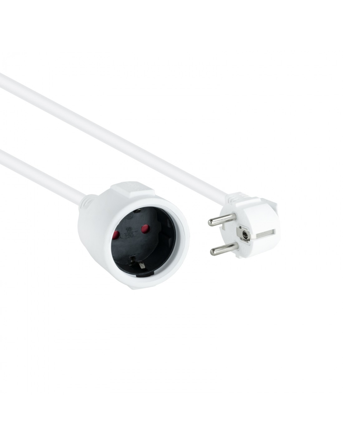 Nanocable Cable de Alimentación Alargador, Blanco, 2 m