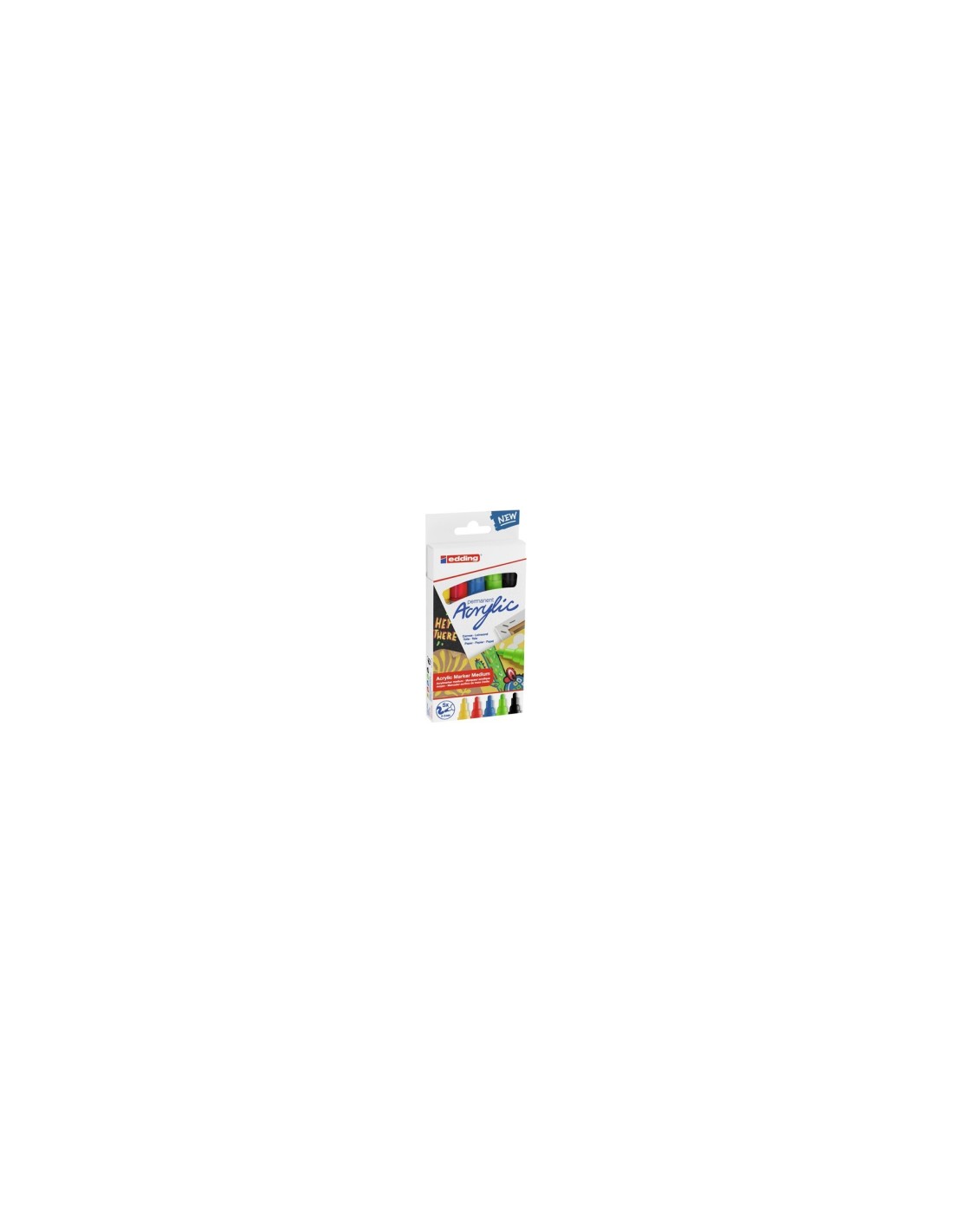 Edding 5300 acrylic marker fine marcador permanente Negro, Azul, Verde, Rojo, Amarillo 5 pieza(s)