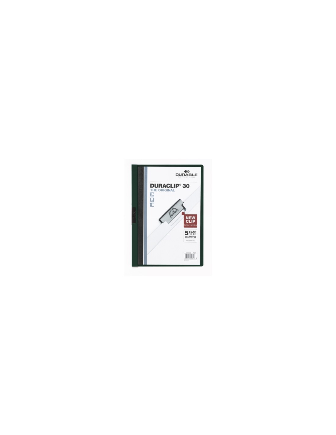 Durable DURACLIP 30 A4 PVC Negro, Verde, Transparente