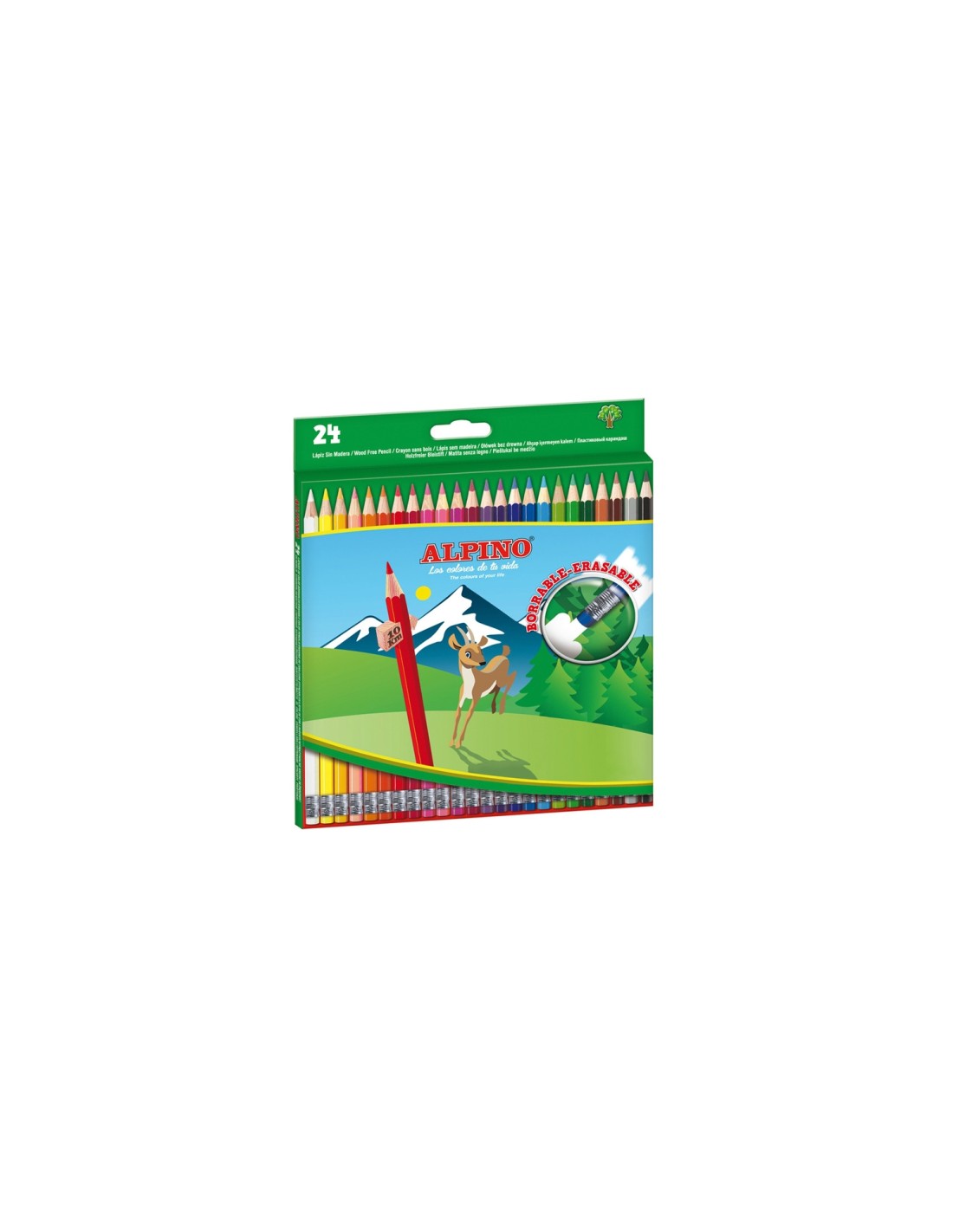 Alpino AL013658 Lapices de colores alpino borrable caja de 24 unidades colores surtidos