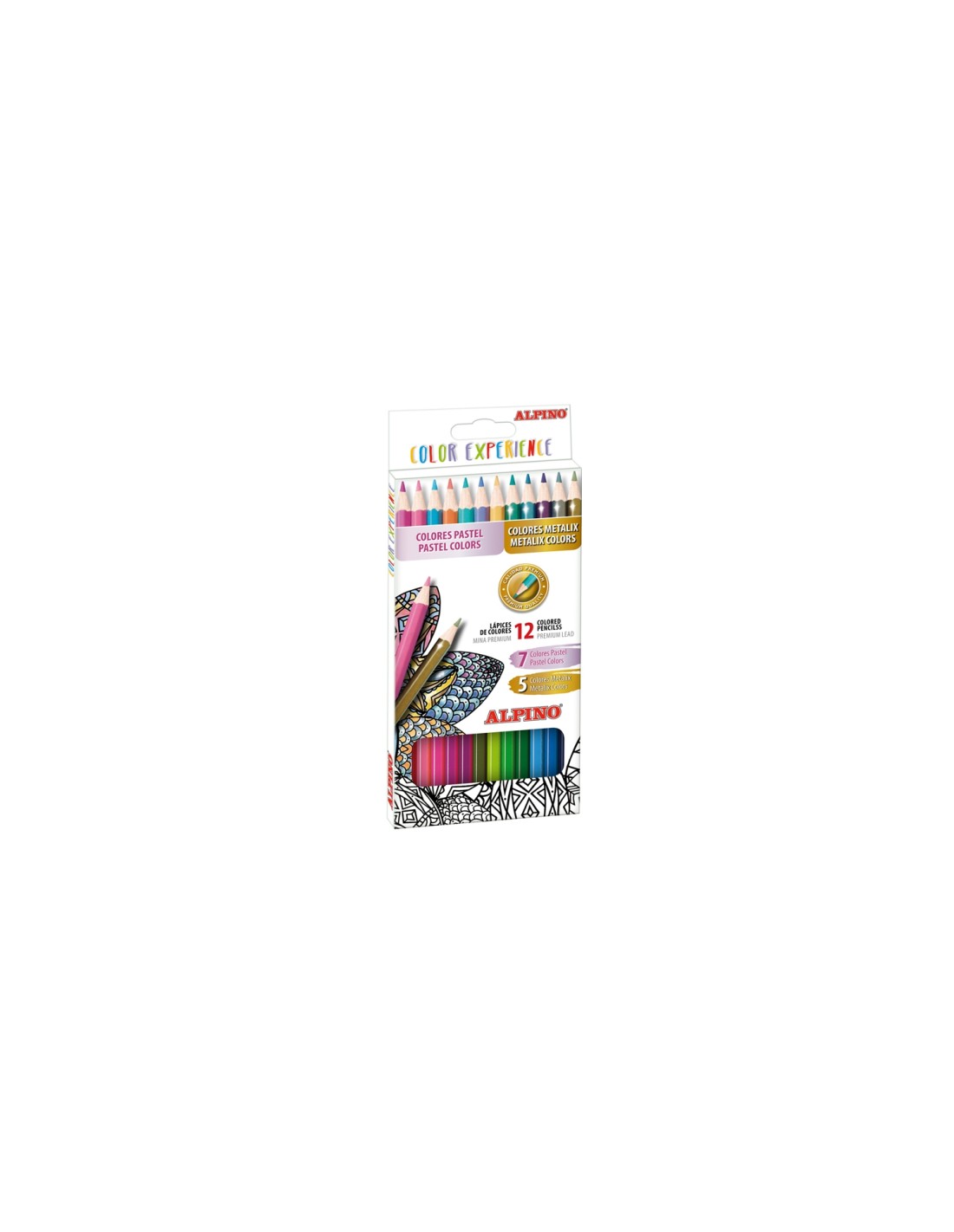 Alpino AL000246 lápiz de color Metálico, Pastel 12 pieza(s)