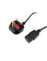 Equip 112300 cable de transmisión Negro 2 m BS 1363 C13 acoplador