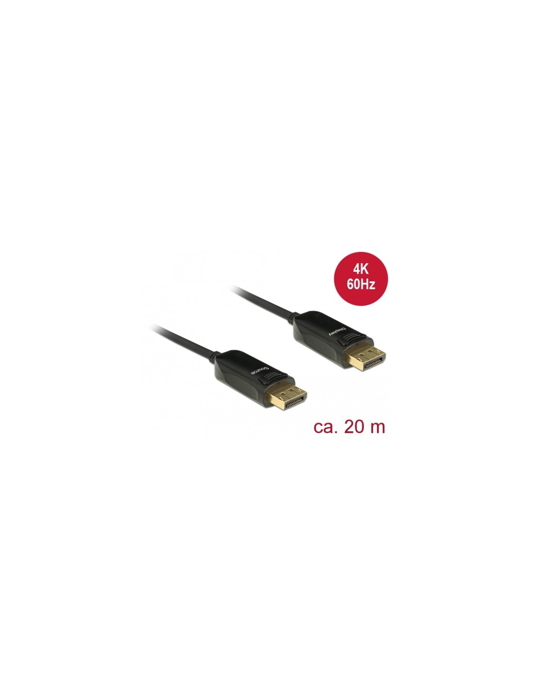 DeLOCK 85520 cable DisplayPort 20 m Negro