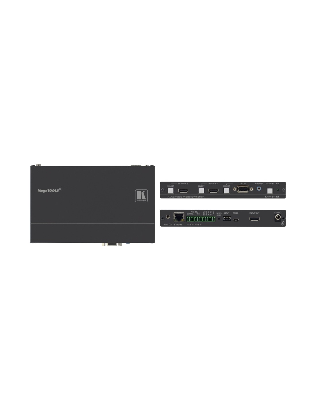 Kramer Electronics DIP-31 extensor audio/video Transmisor de señales AV Negro